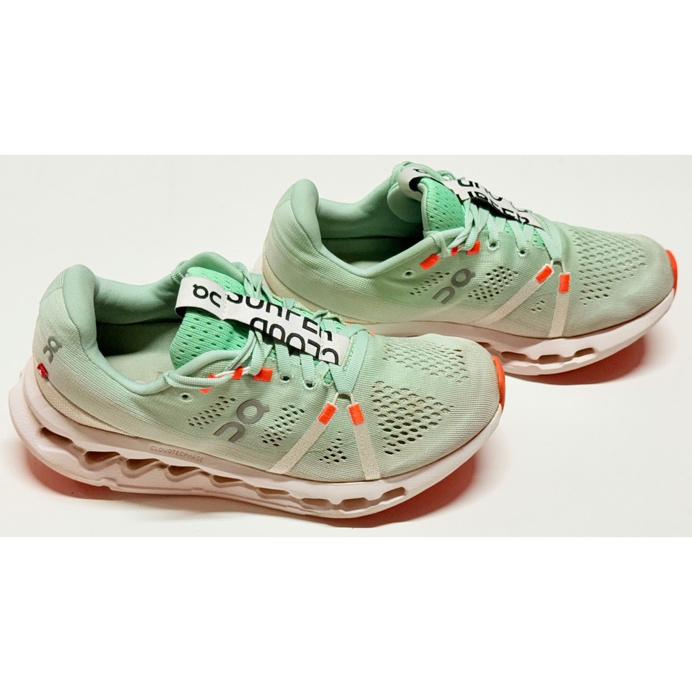 On Running Cloudsurfer Mint Green Orange Road Running Shoes 3WD10441071 Womens 7
